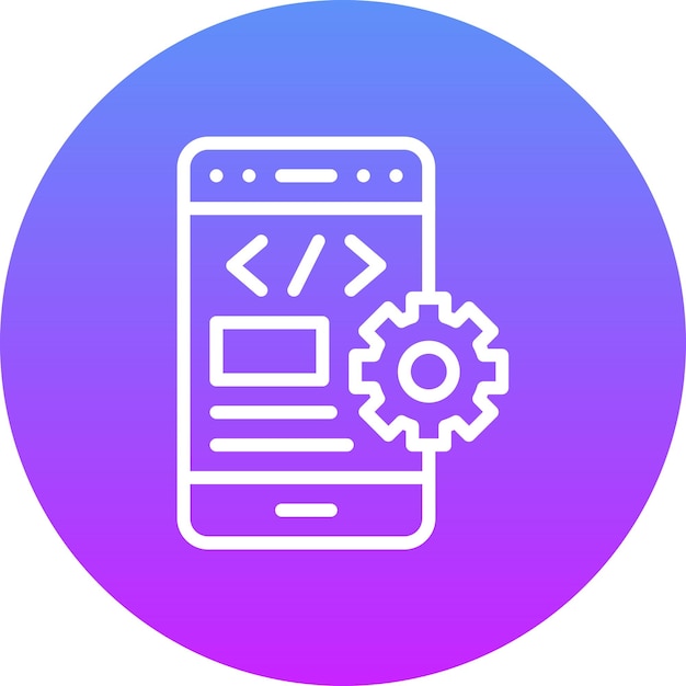 Mobile Coding vector icon illustration of Coding and Development iconset