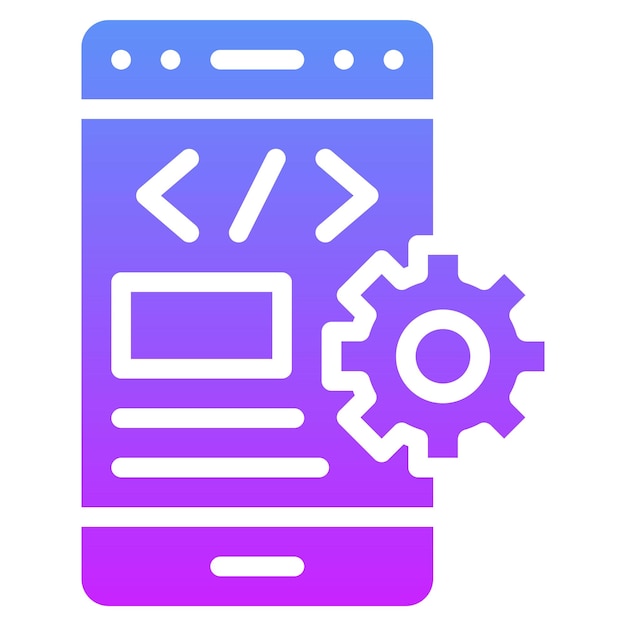 Mobile Coding vector icon illustration of Coding and Development iconset