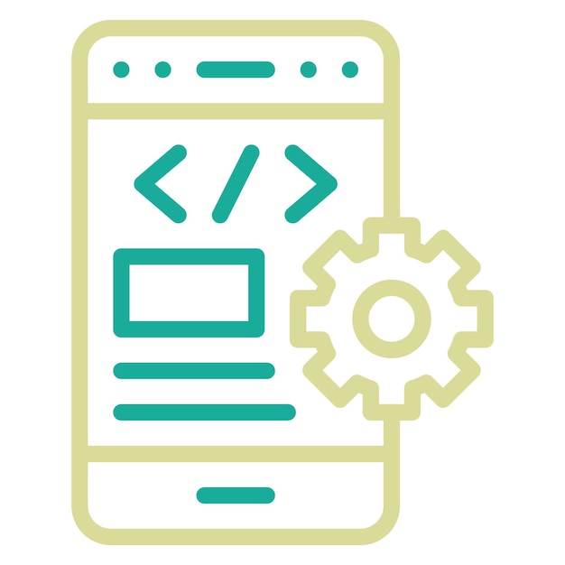 Mobile Coding vector icon illustration of Coding and Development iconset