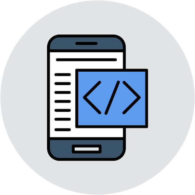 mobile coding vector illustration style