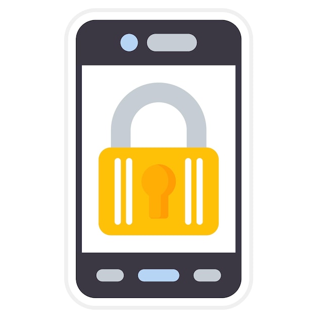 Mobile Lock Flat Illustration