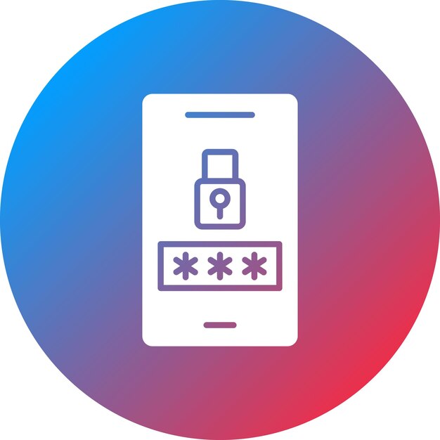 mobile password icon vector image can be used for networking and data sharing