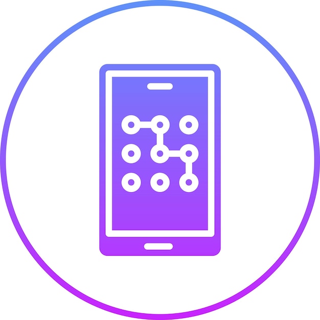 Mobile Pattern Lock vector icon illustration of Protection and Security iconset