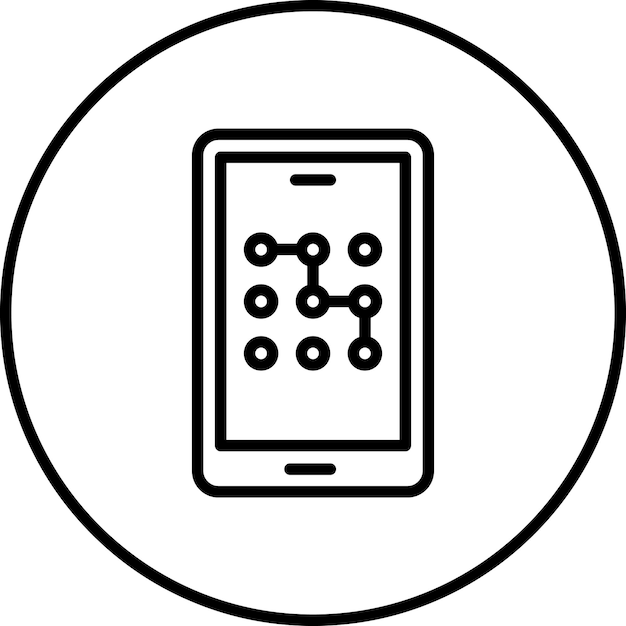 Mobile Pattern Lock vector icon illustration of Protection and Security iconset