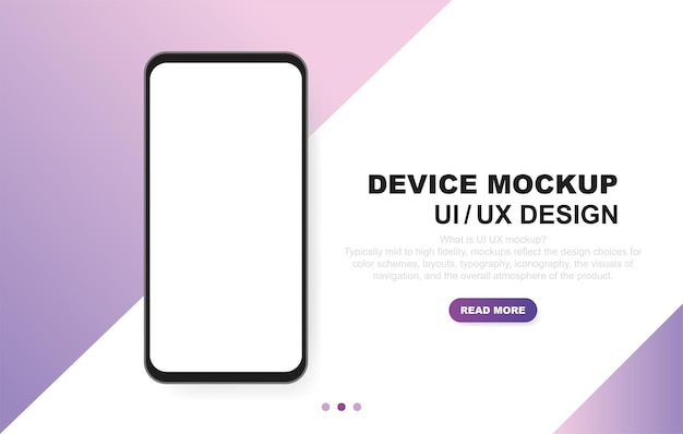 mobile phone mockup on a creative gradient background with a description
