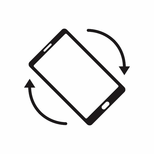 mobile phone rotation icon flat style