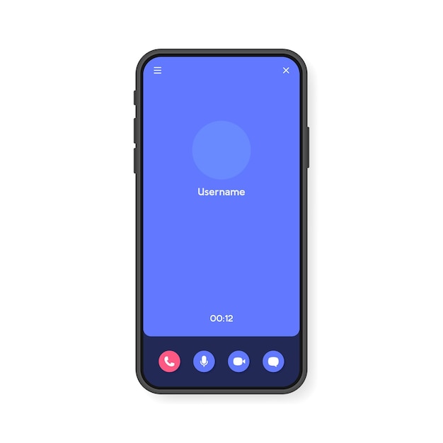 mobile phone video call screen interface for video chatting, social media and communication. smartphone template.  .