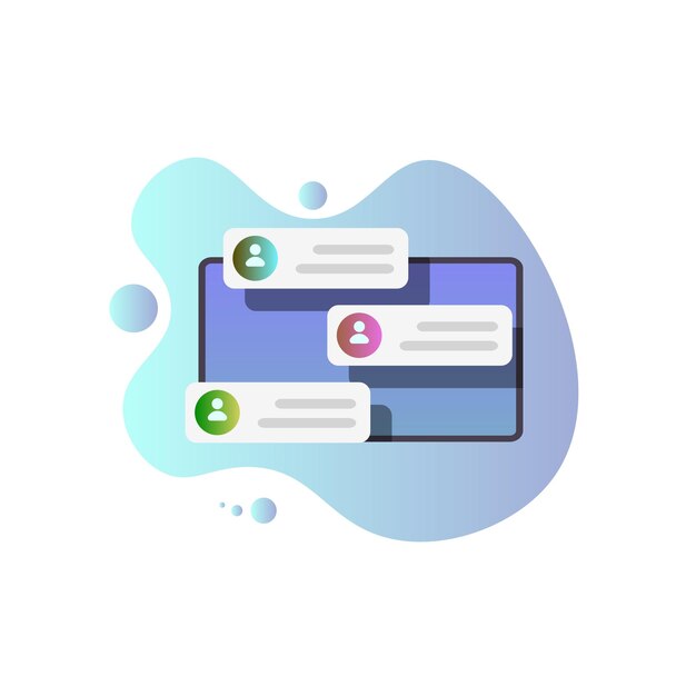 Mobile phone with sms notifications flat design