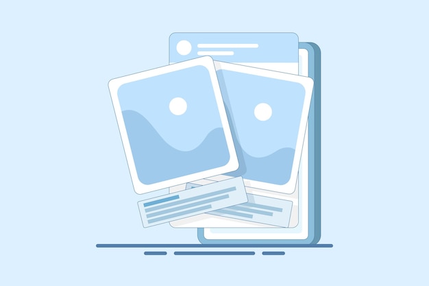 mobile photography app concept vector illustration or online community service image sharing