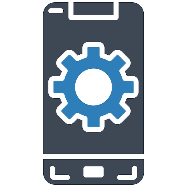Mobile Settings Vector Illustration Style