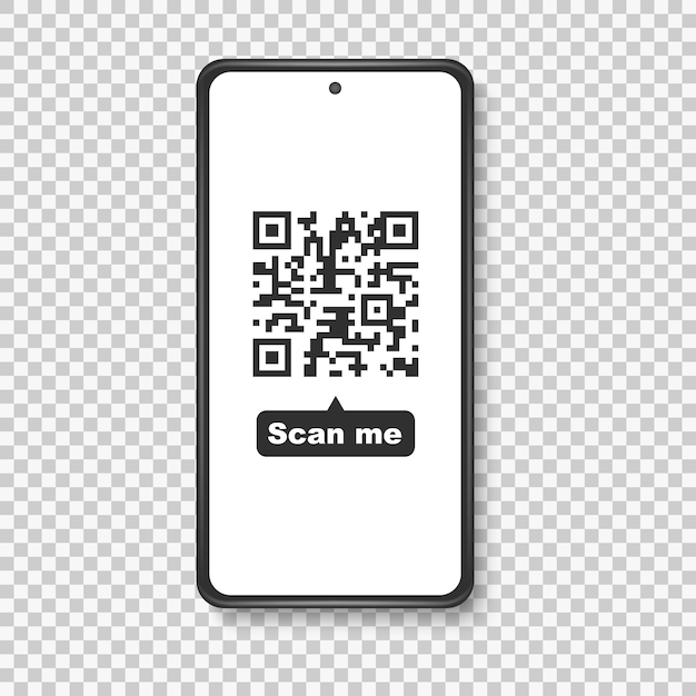 mobile smartphone qr code vector illustration