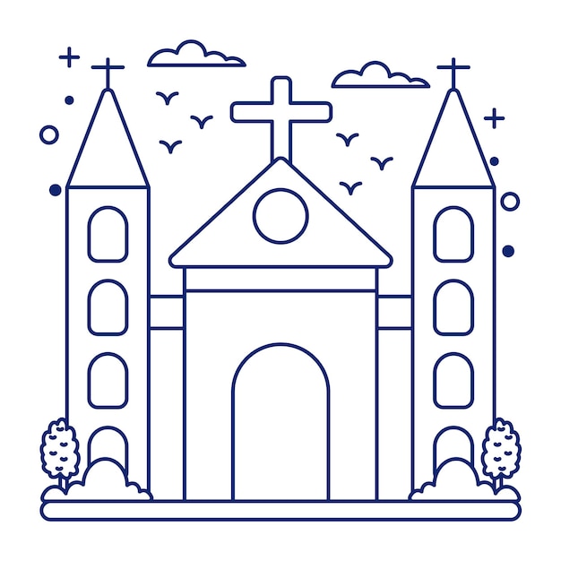 Modem design icon of catholic church