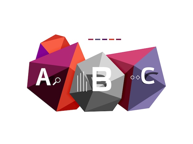 Moden low poly infographics template