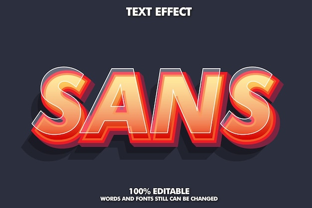 Modern 3d editable text effect