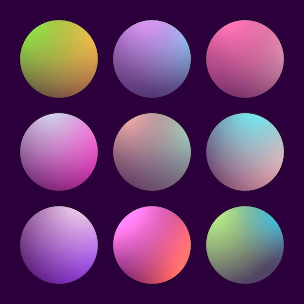 Modern 3d gradient set with round abstract