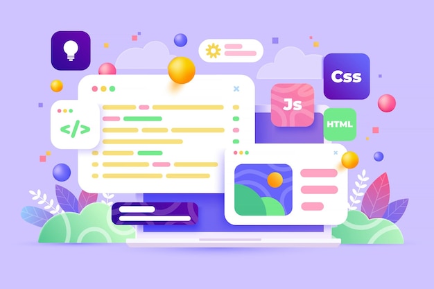 Modern 3d illustration of Web Development