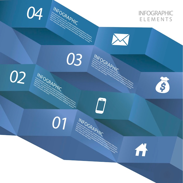 Modern abstract 3d origami banner infographic elements
