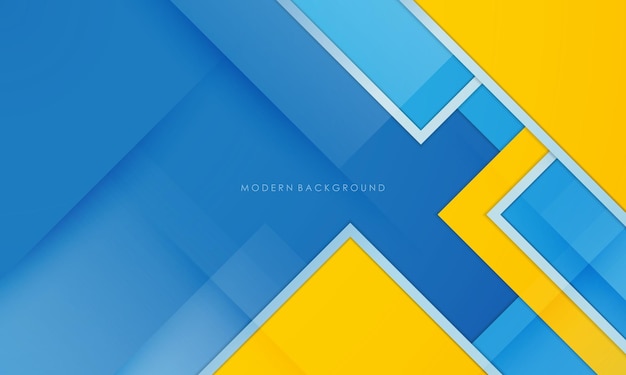 Modern abstract background blue and yellow color overlap layers