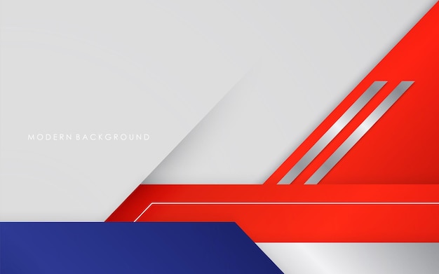 Modern abstract background blue red and white with silver colorful design