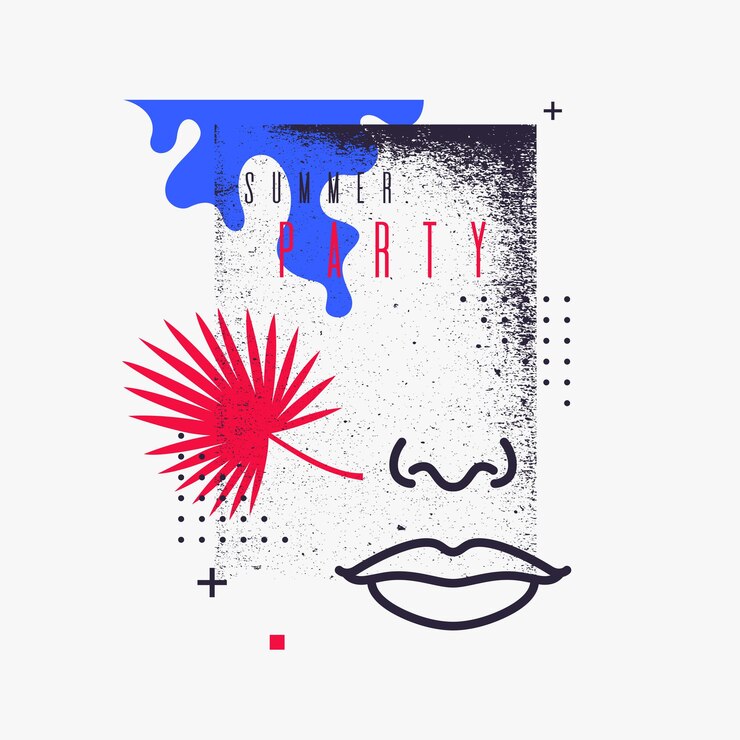 Vector modern abstract background with flat style vector party poster