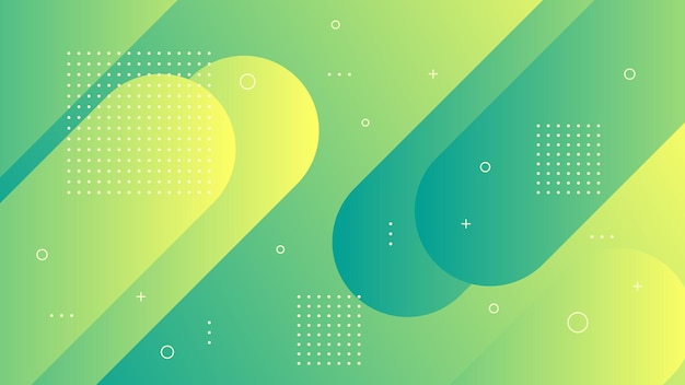 Modern Abstract Background with Motion Diagonal Lines Retro Memphis and Green Yellow Gradient Color