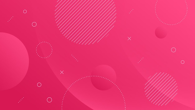 Modern Abstract Background with Motion Round Circle Wave Retro Memphis and Red Gradient Color