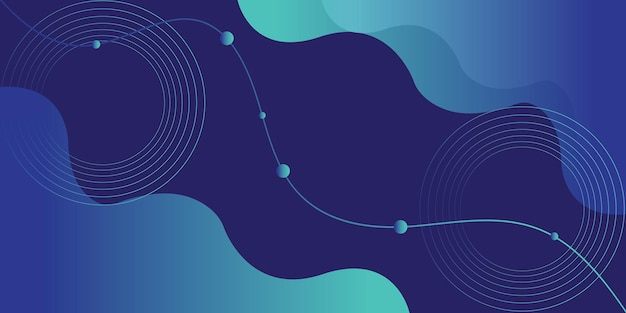 Modern Abstract Background with Retro Memphis Wave Vibrant Blue Gradient Color background