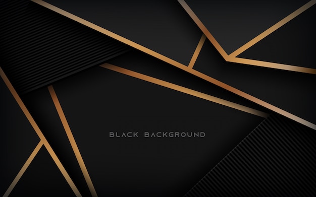 Modern abstract black background with gold line