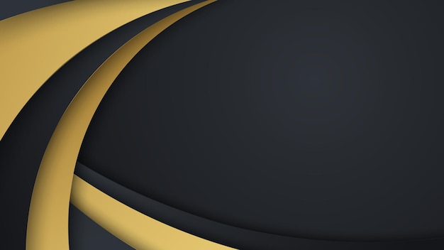 Modern abstract black background with golden style composition