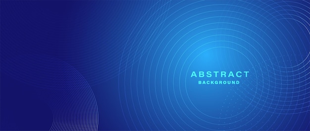 Modern abstract blue background with circular lines