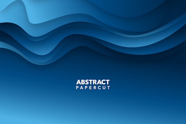 Modern abstract blue paper cut background