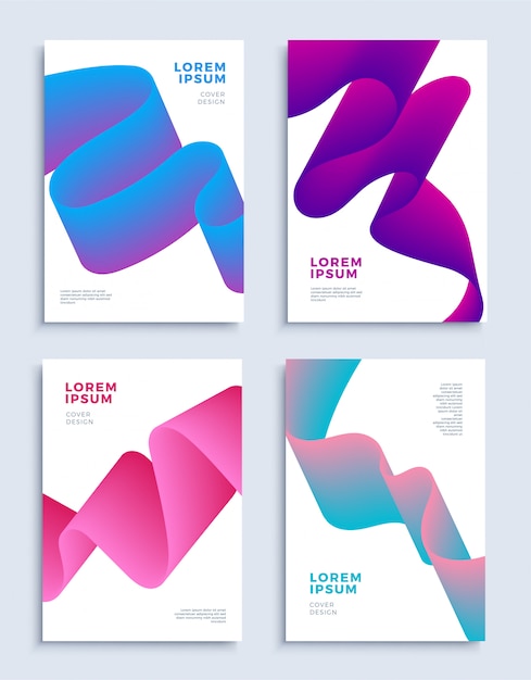 modern abstract covers design templates set liquid shapes composition