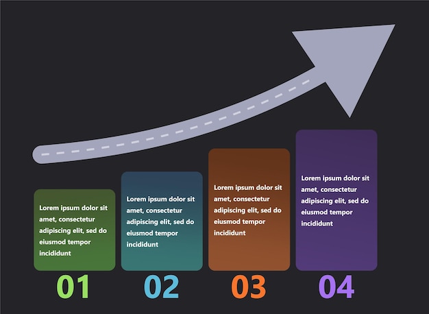 Modern and creative infographics made in the form of a vector template Bright colors and abstract design elements are used For use in presentations web design and reports Simple and clear