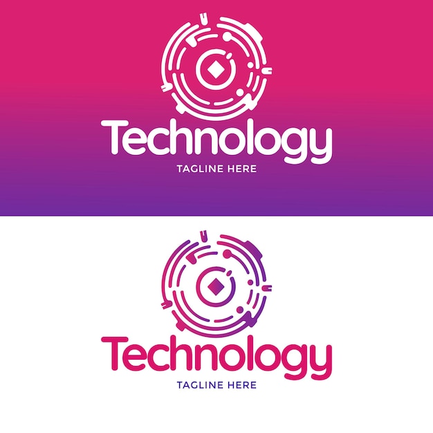 Modern and unique style technology logo