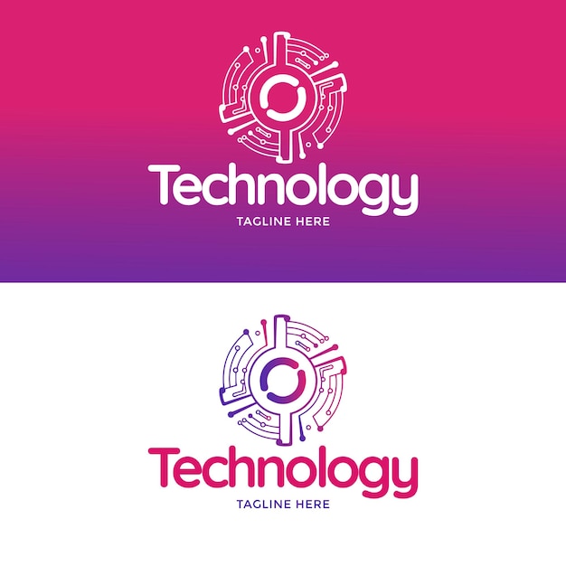 Modern and unique style technology logo