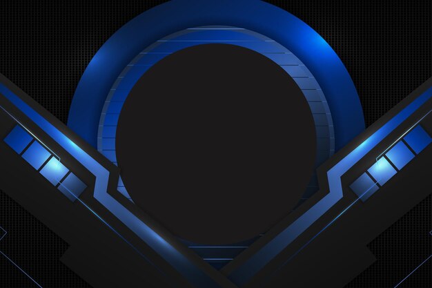 Modern background circle diagonal overlapped shape with blue and black gradient