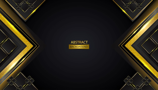 Modern Black And Gold Abstract Background Vector Illustration