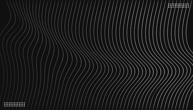 Modern black and light wavy lines abstract backgroundVector illustration