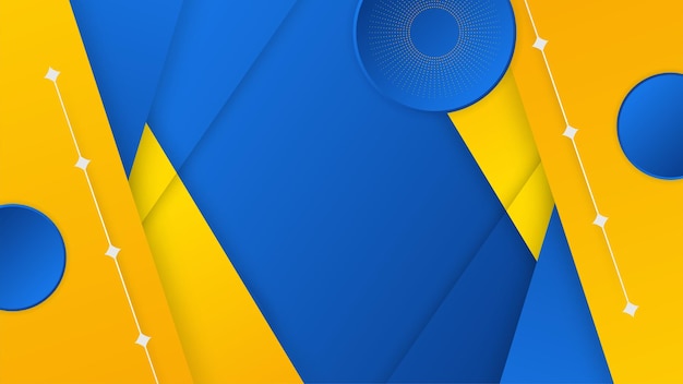 Modern blue and orange yellow abstract 3d geometric presentation background