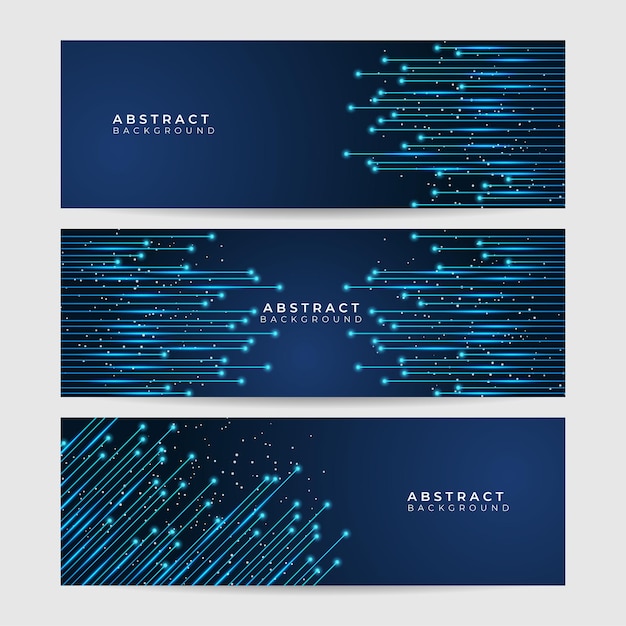 modern blue banner background with abstract meteor dot light