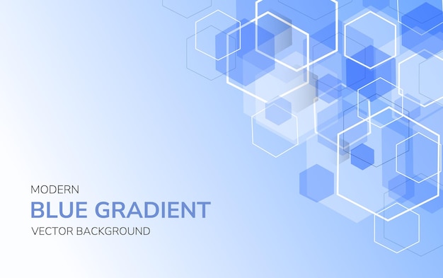 Modern Blue Gradient Hexagon Vector Background