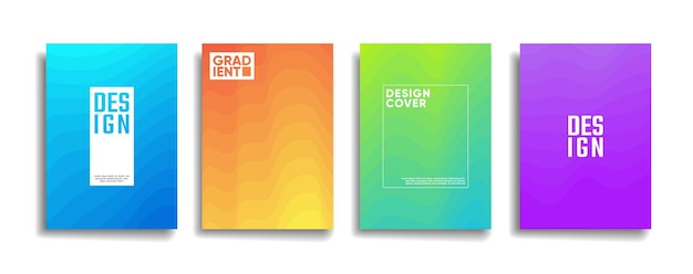 modern bright gradient color abstract line pattern background cover design blue violet red orange green poster vector cover template