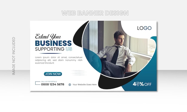 modern business marketing web banner and youtube thumbnail template vector design
