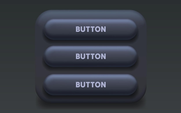 Modern button menu in dark mode this sleek ui element is perfect for web and app design