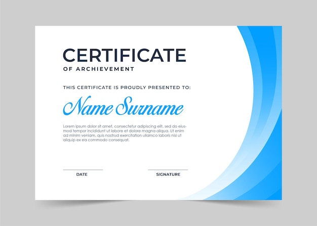 Modern certificate template design
