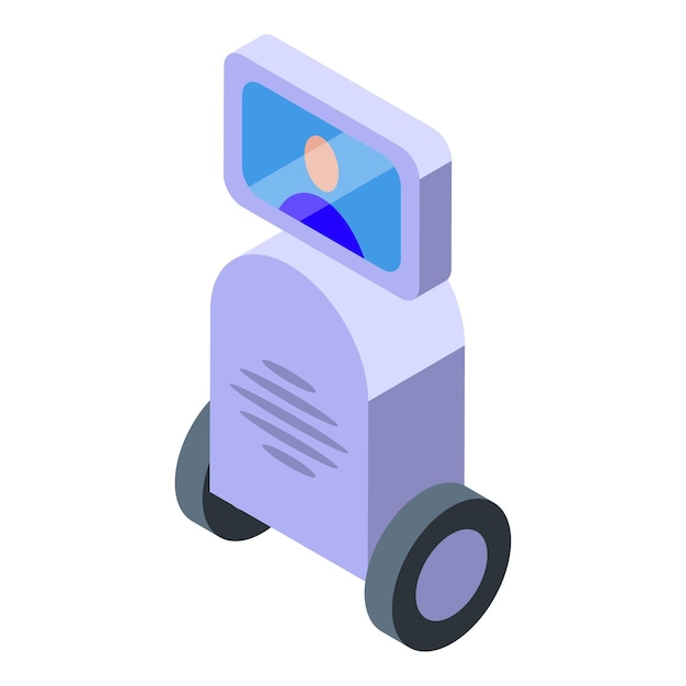 Modern chatbot using artificial intelligence technology isometric icon