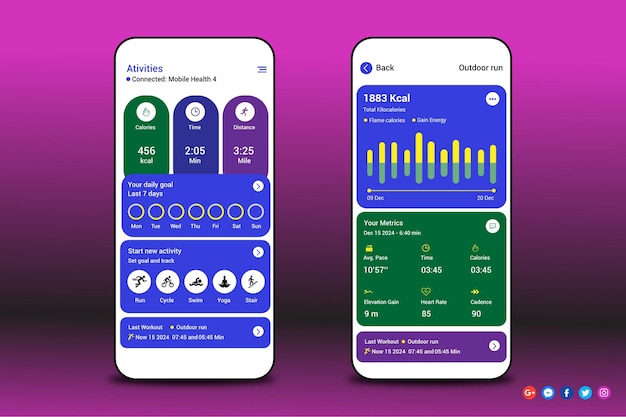 modern colored mobile app landing page template