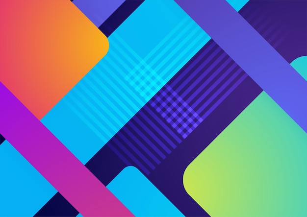 Modern colorful blue abstract geometric background Tech with square triangle circle and geometric shapes Vector abstract graphic design banner pattern background template