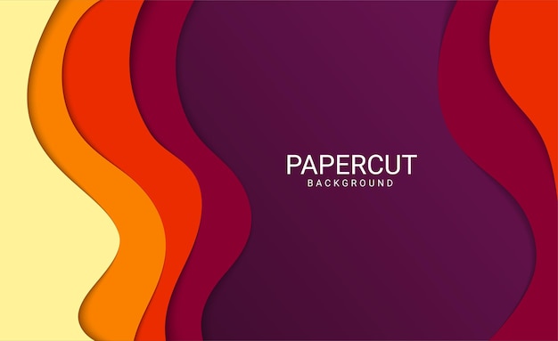 Modern colorful papercut wave background premium vector