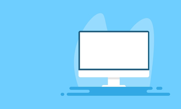 modern computer monitor display with blank screen isolated on white background